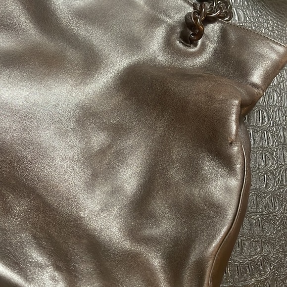 Prada Dark Brown Leather Bag with Leather Chain - Picture 5 of 6